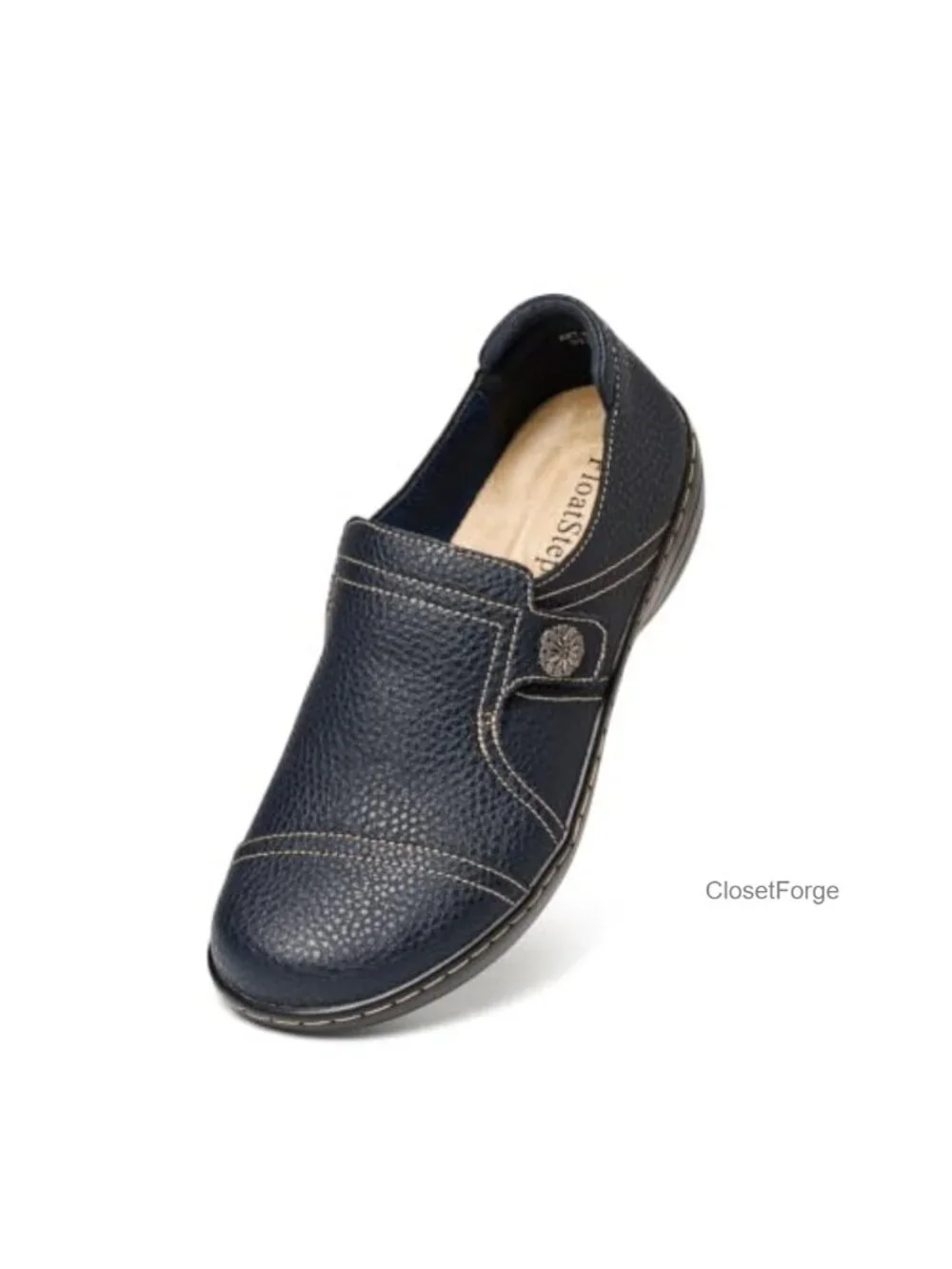 Leather Women's Loafers Comfortable Slip-On Flat Shoes